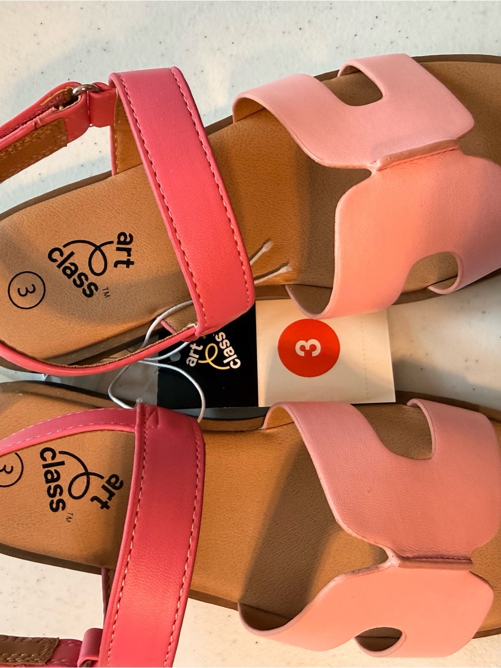 art class Pink Gradient Girls' Open-Toe Sandals